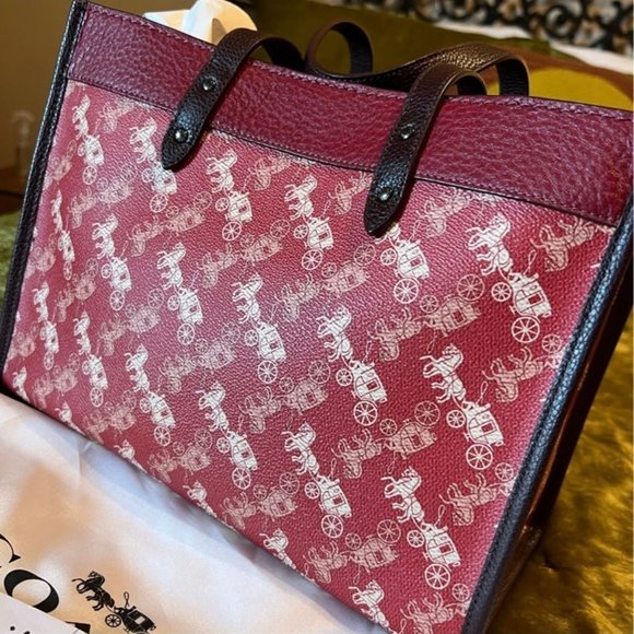 Coach Red Horse and Carriage Field Tote - Picture 4 of 7